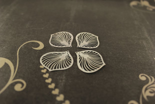 Филигранные элементы 2.7 см лист 4 шт под серебро