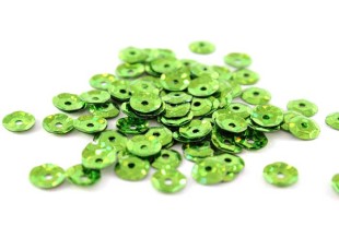 Пайетки с голографией 6мм 10грамм салатовый